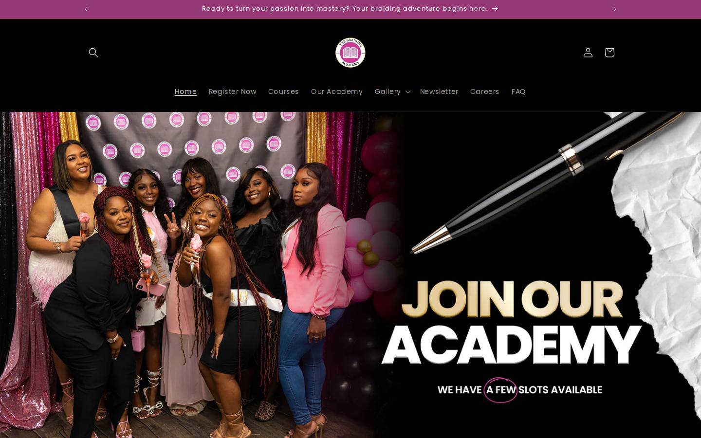 thebraidingacademy.org homepage screenshot