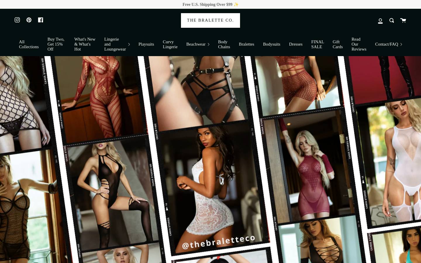 The Bralette Co. homepage screenshot