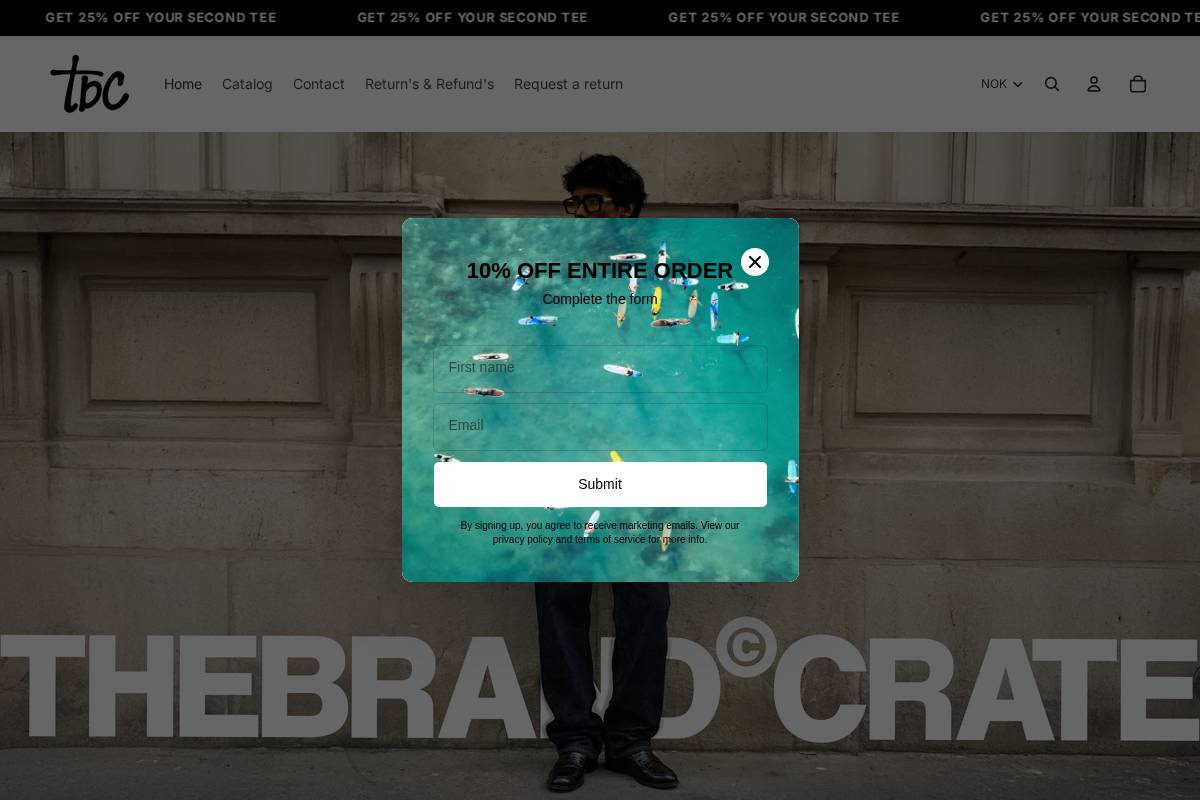 Thebrandcrate homepage screenshot
