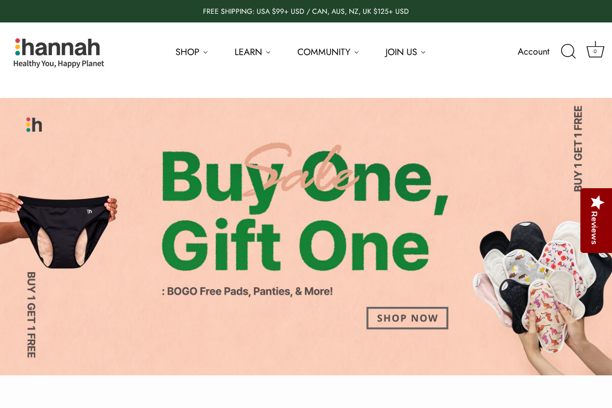 The Brand hannah homepage screenshot