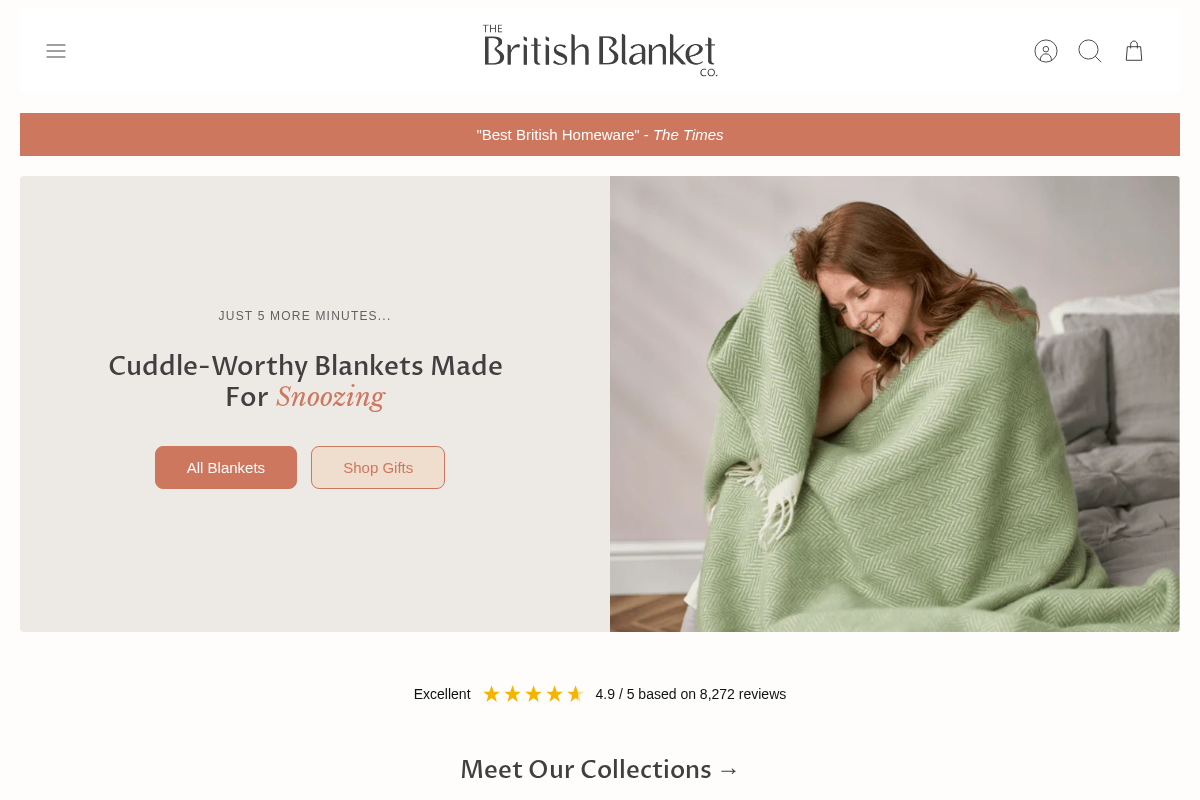 The British Blanket Company homepage screenshot