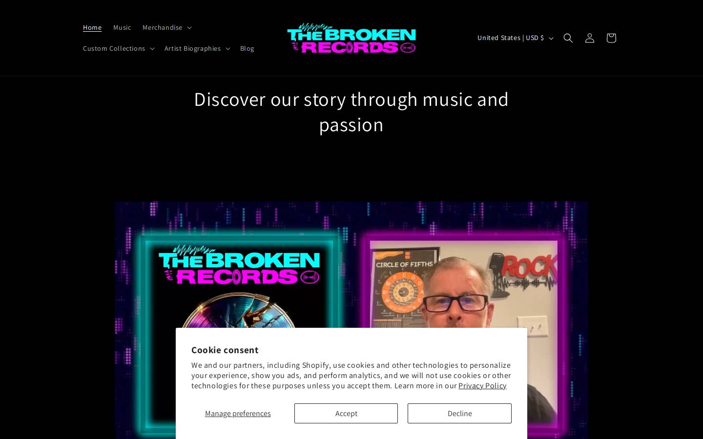 thebrokenrecords.net homepage screenshot