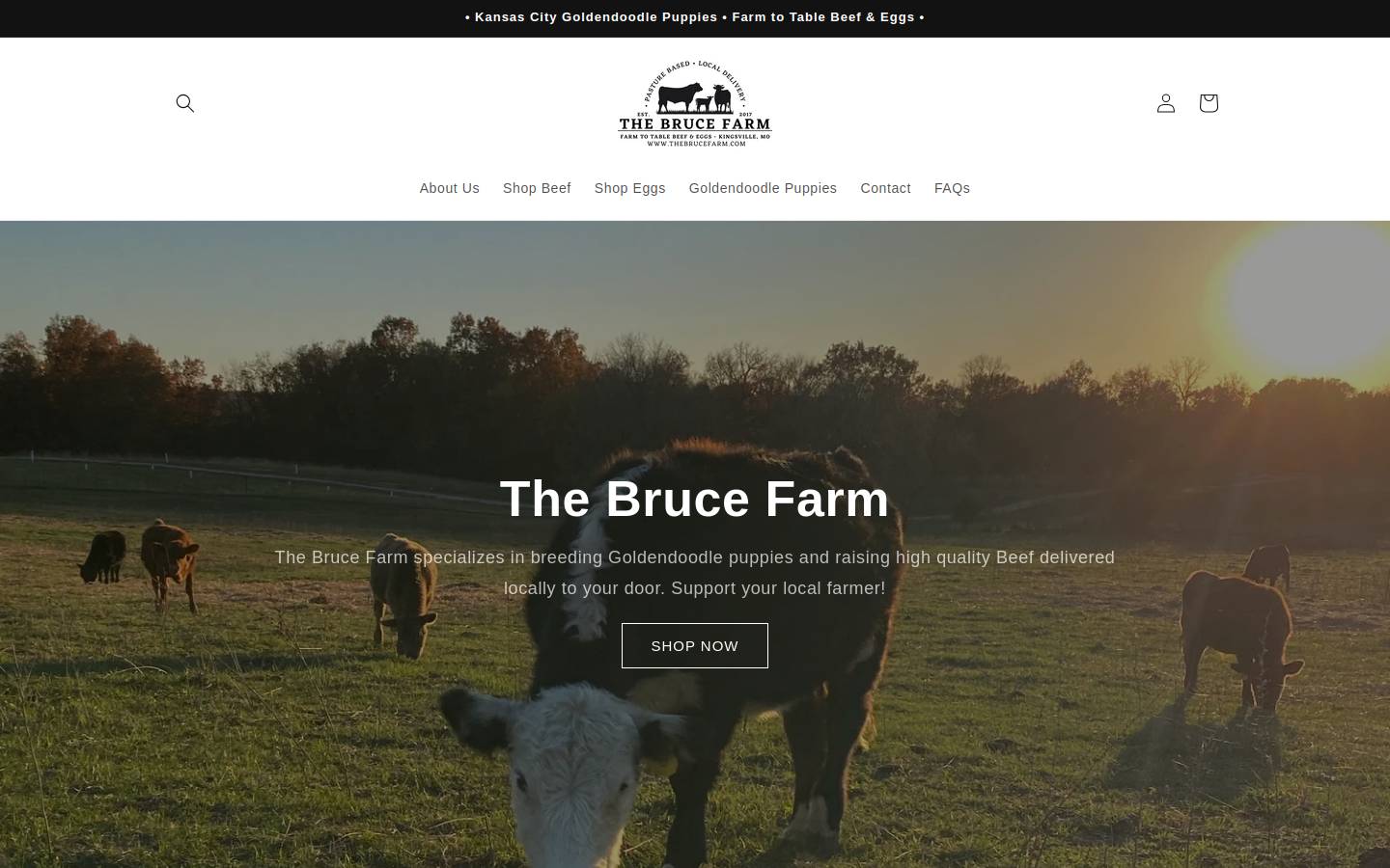 thebrucefarm.com homepage screenshot
