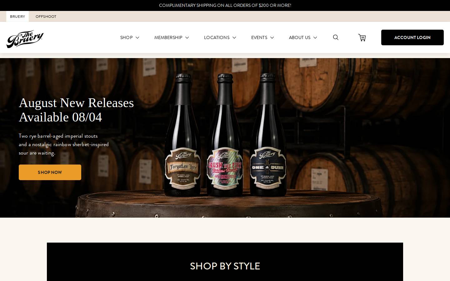 The Bruery homepage screenshot