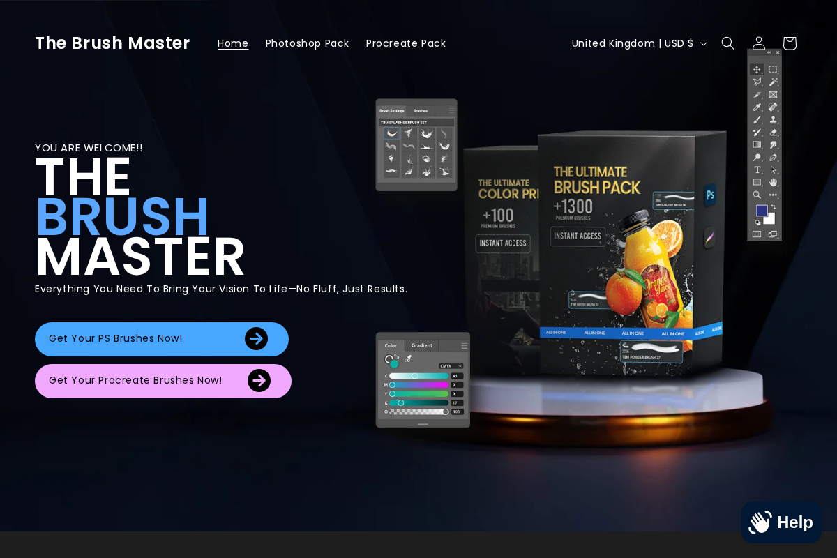 The Brush Master homepage screenshot