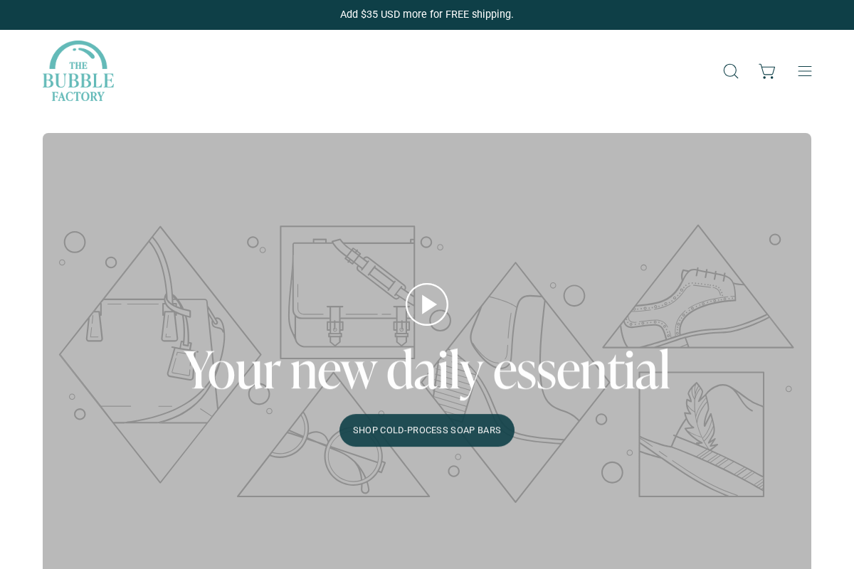 The Bubble Factory homepage screenshot