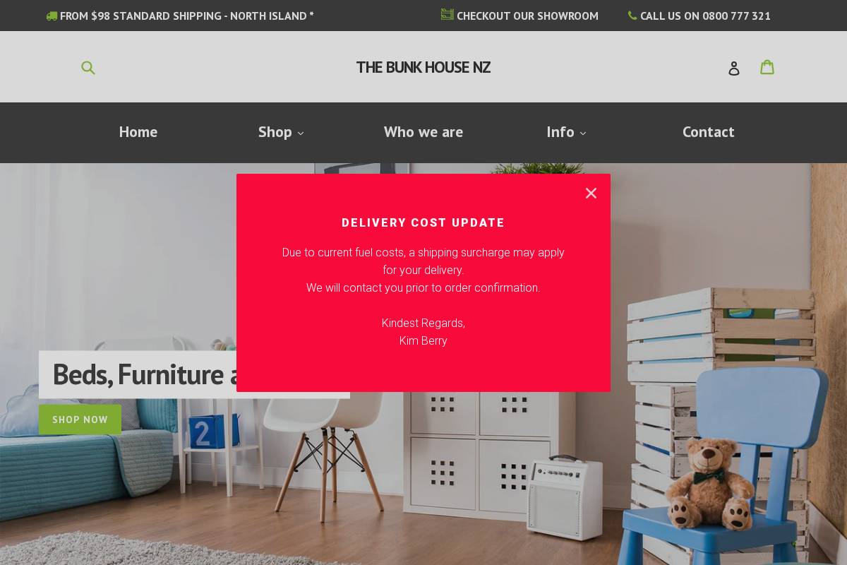 thebunkhouse.co.nz homepage screenshot