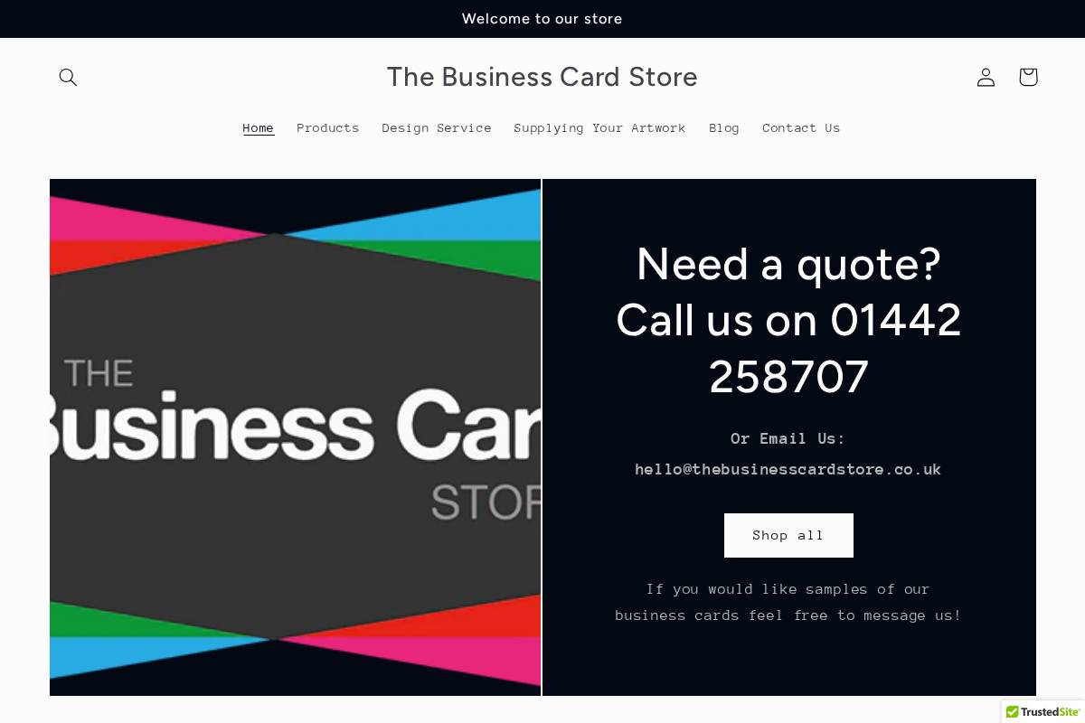 Thebusinesscardstore homepage screenshot