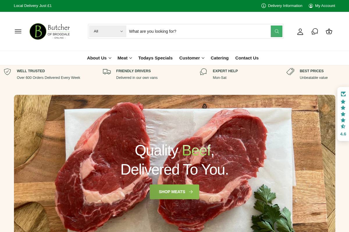 The Butcher of Brogdale homepage screenshot