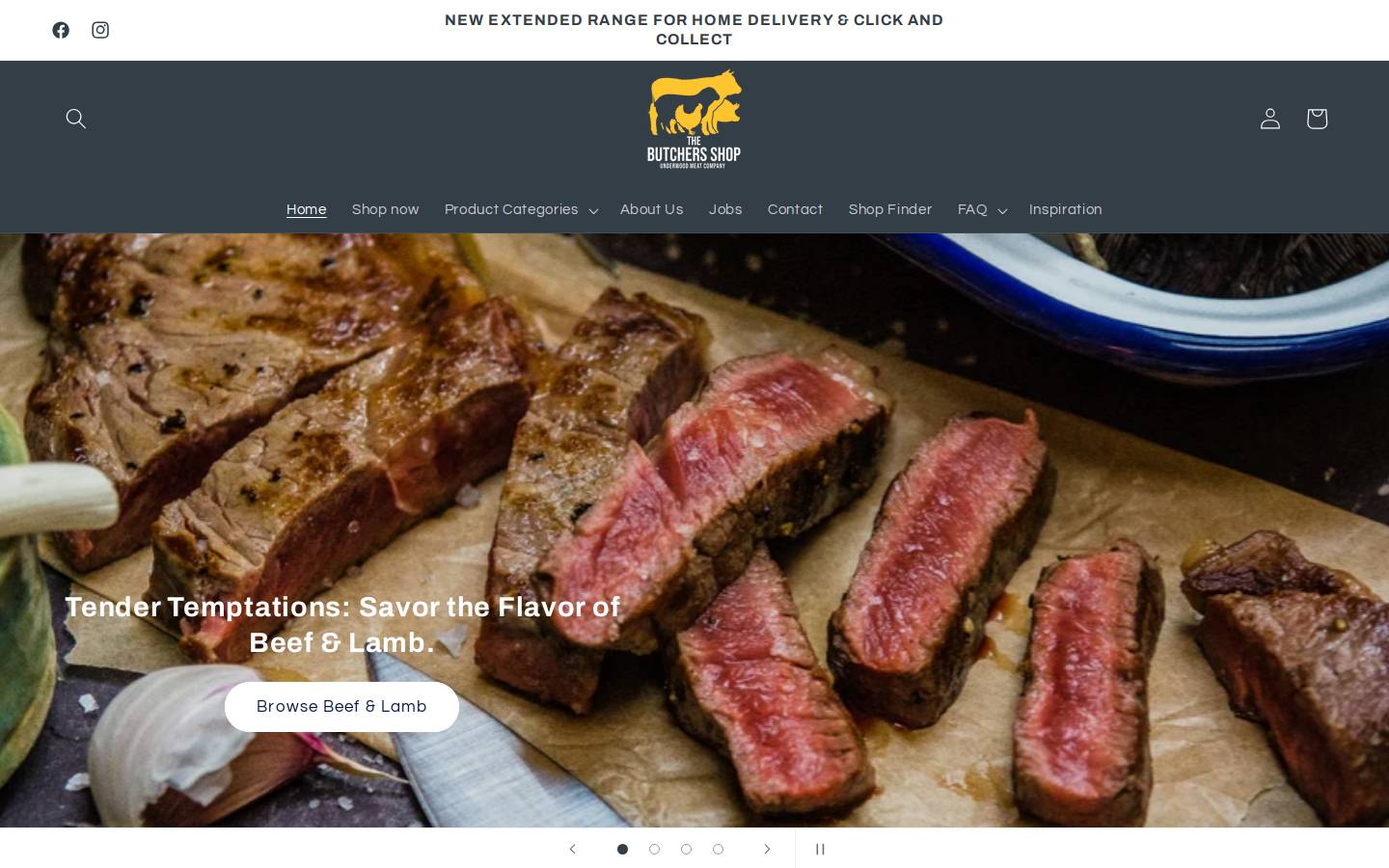 Thebutchersshop homepage screenshot