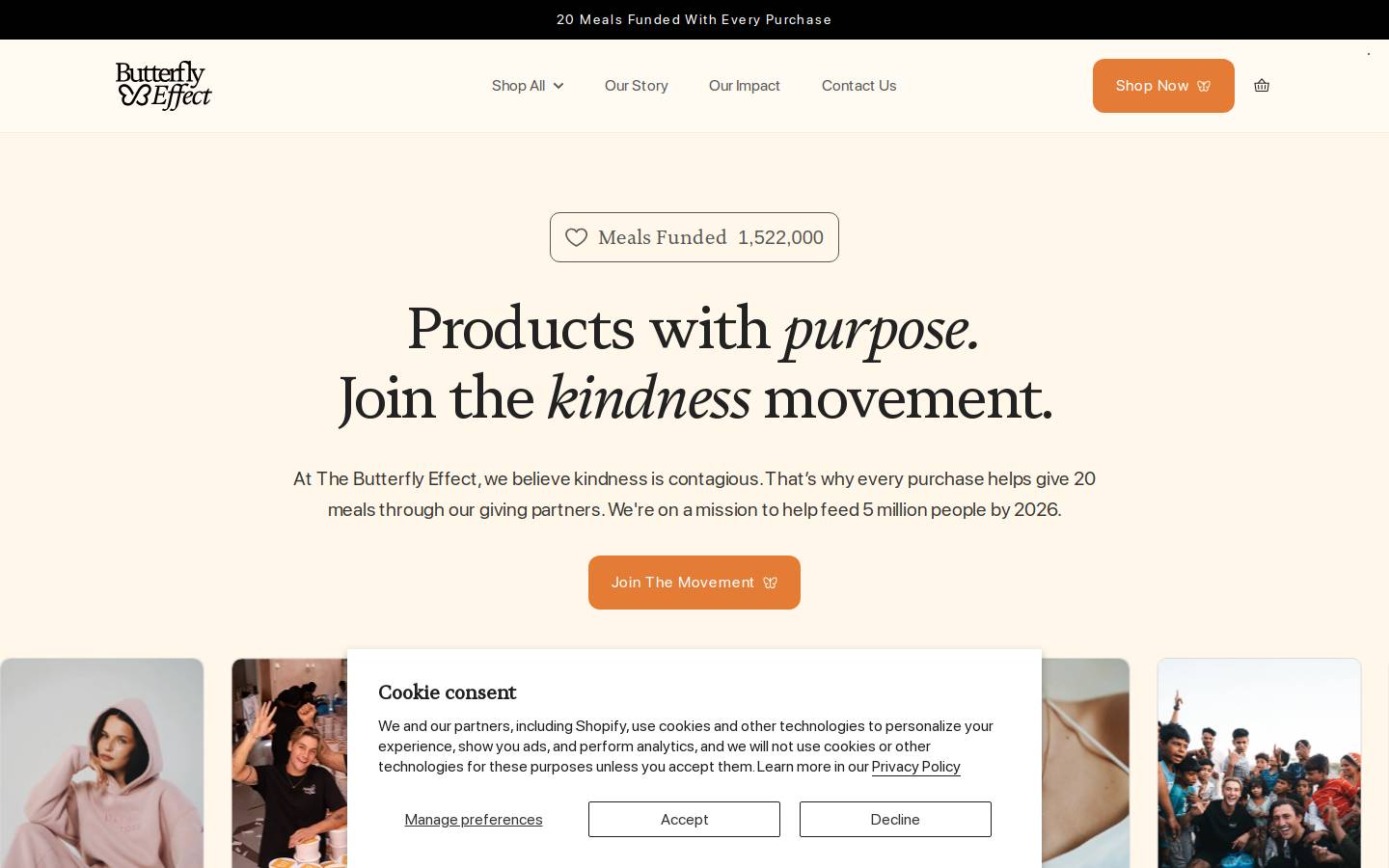 The Butterfly Effect homepage screenshot