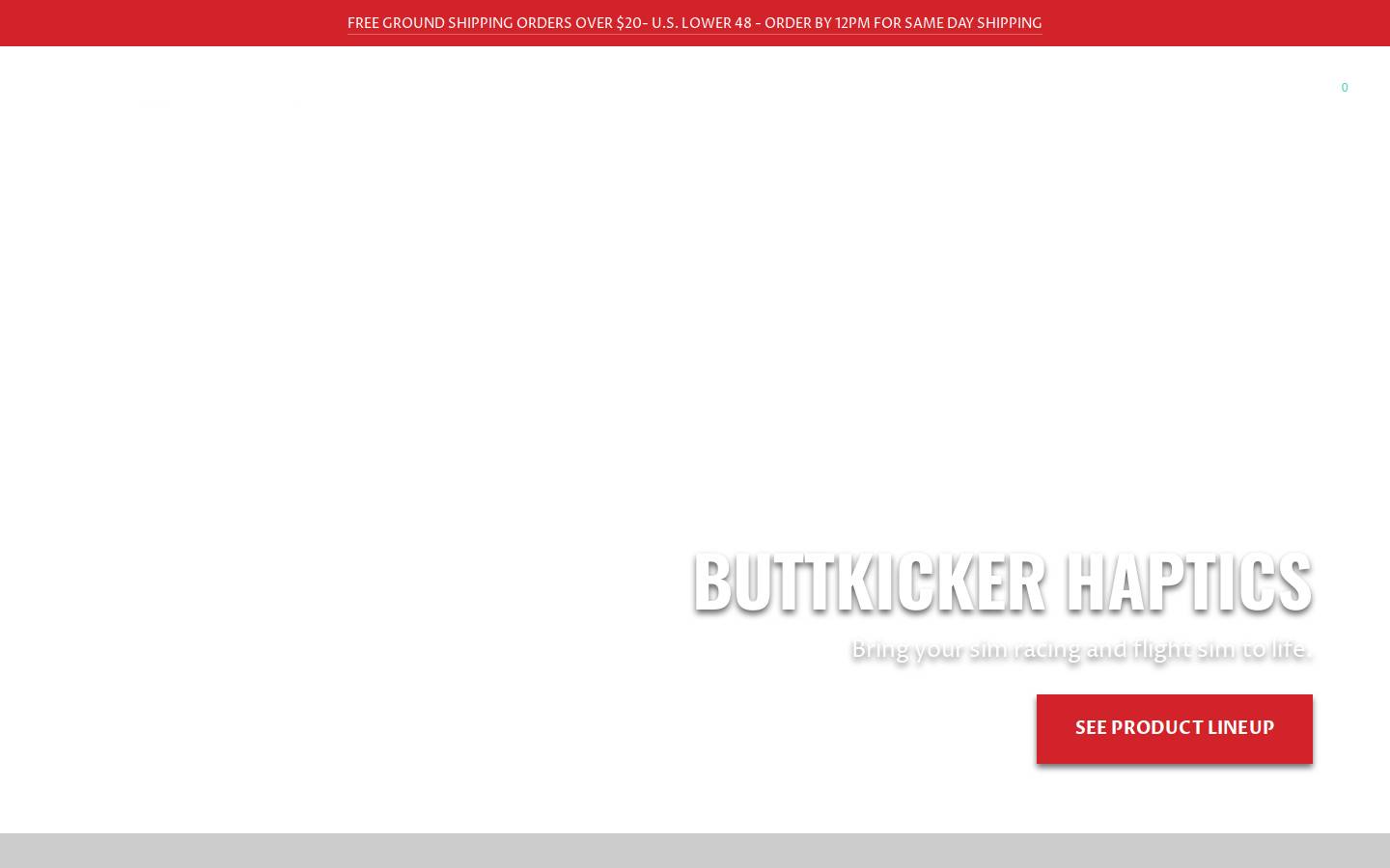 ButtKicker homepage screenshot