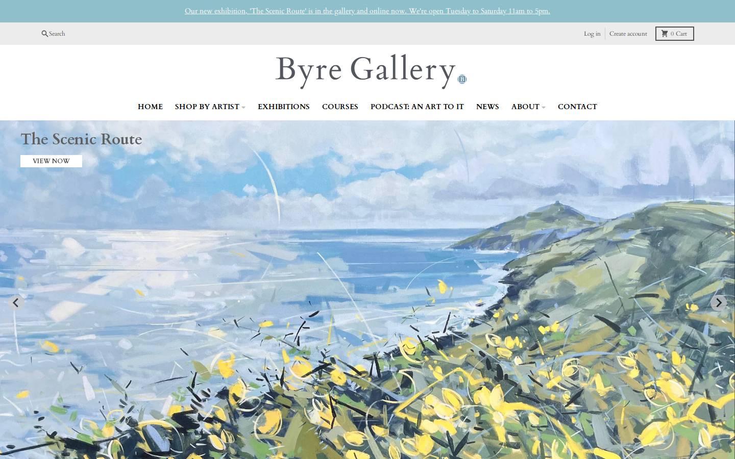 thebyregallery.co.uk homepage screenshot