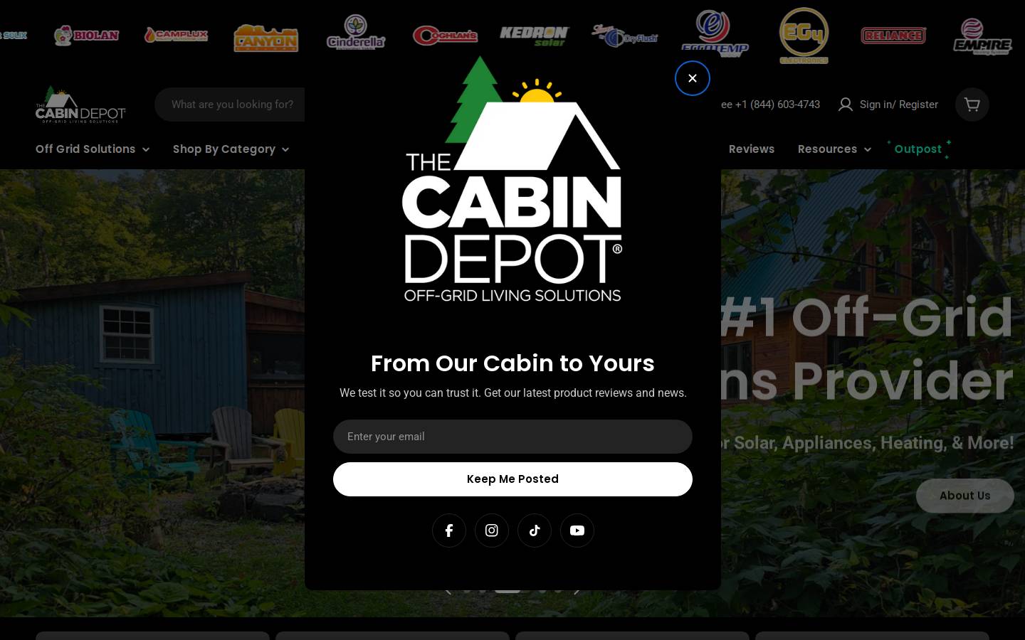 thecabindepot.ca homepage screenshot