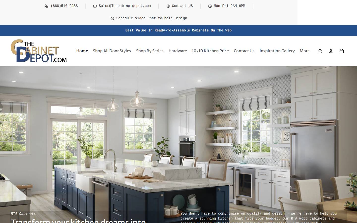 thecabinetdepot.com homepage screenshot