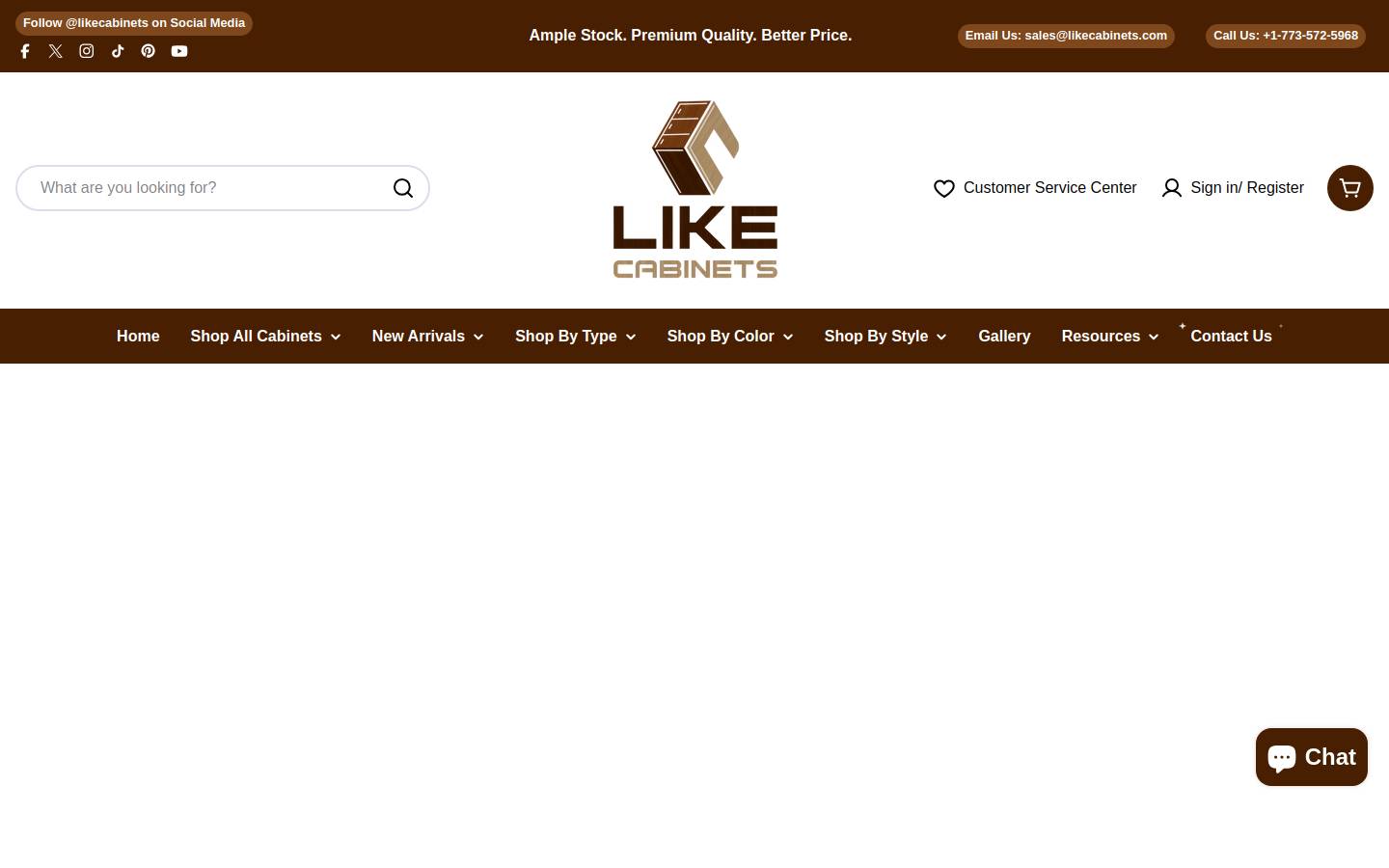 thecabinetsdepot.com homepage screenshot