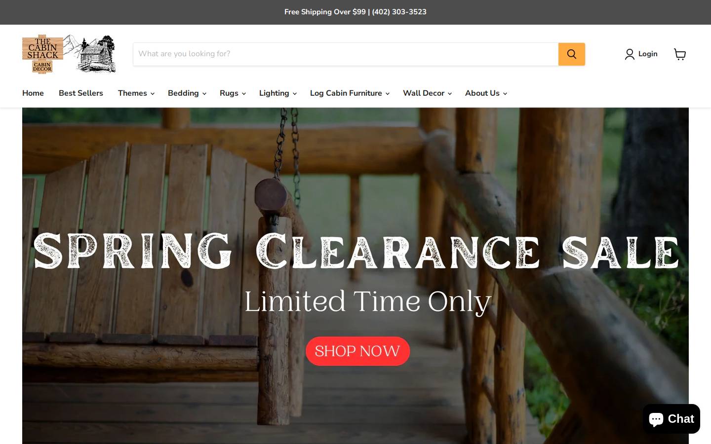 thecabinshack.com homepage screenshot