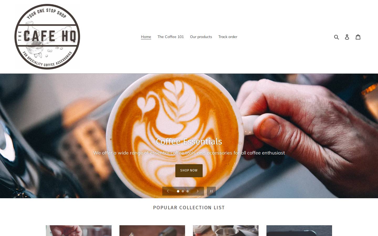 thecafehq.com homepage screenshot