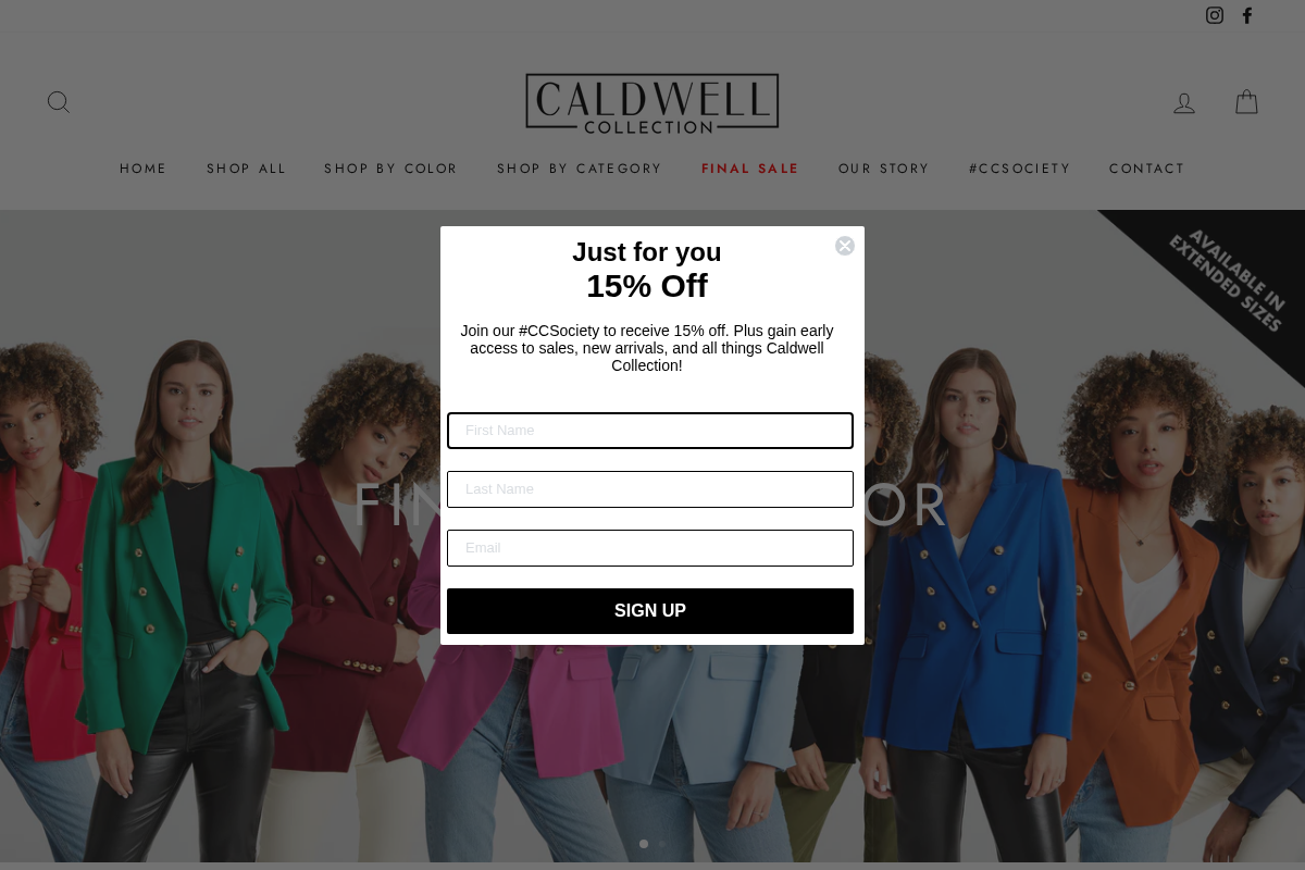 thecaldwellcollection.com homepage screenshot