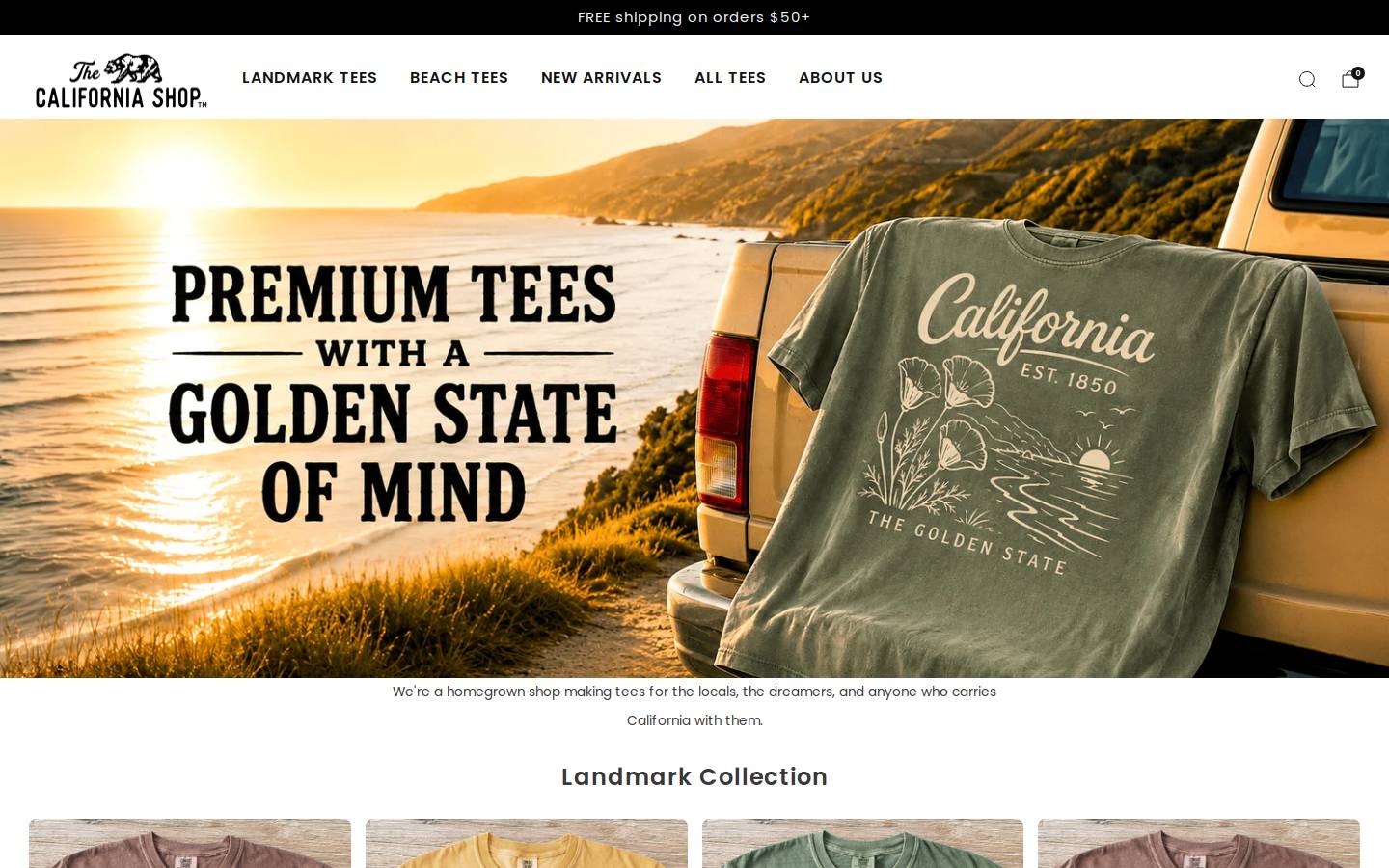 thecaliforniashop.com homepage screenshot
