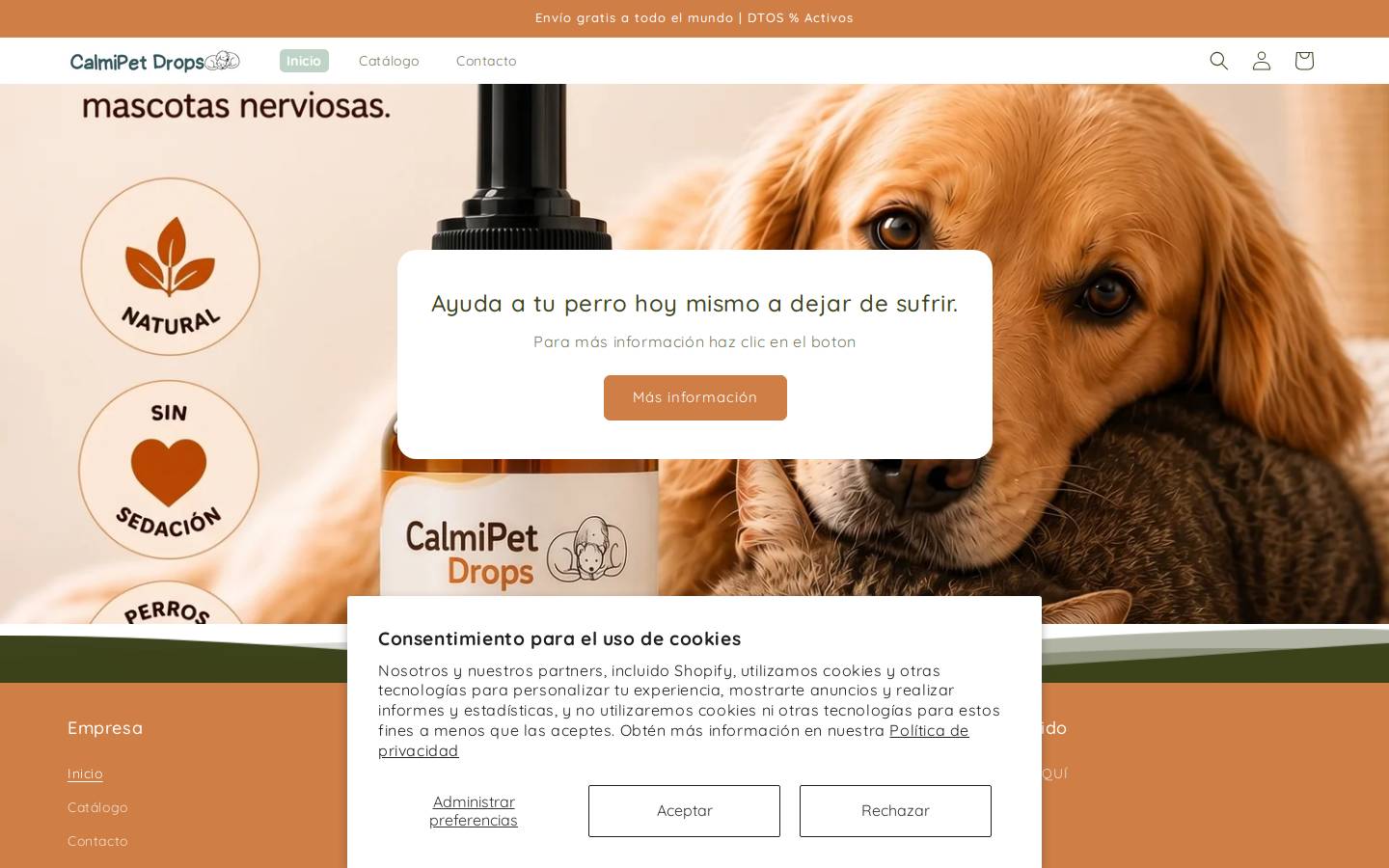 thecalmipet.com homepage screenshot