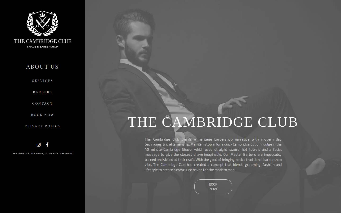 thecambridgeclubshave.com homepage screenshot