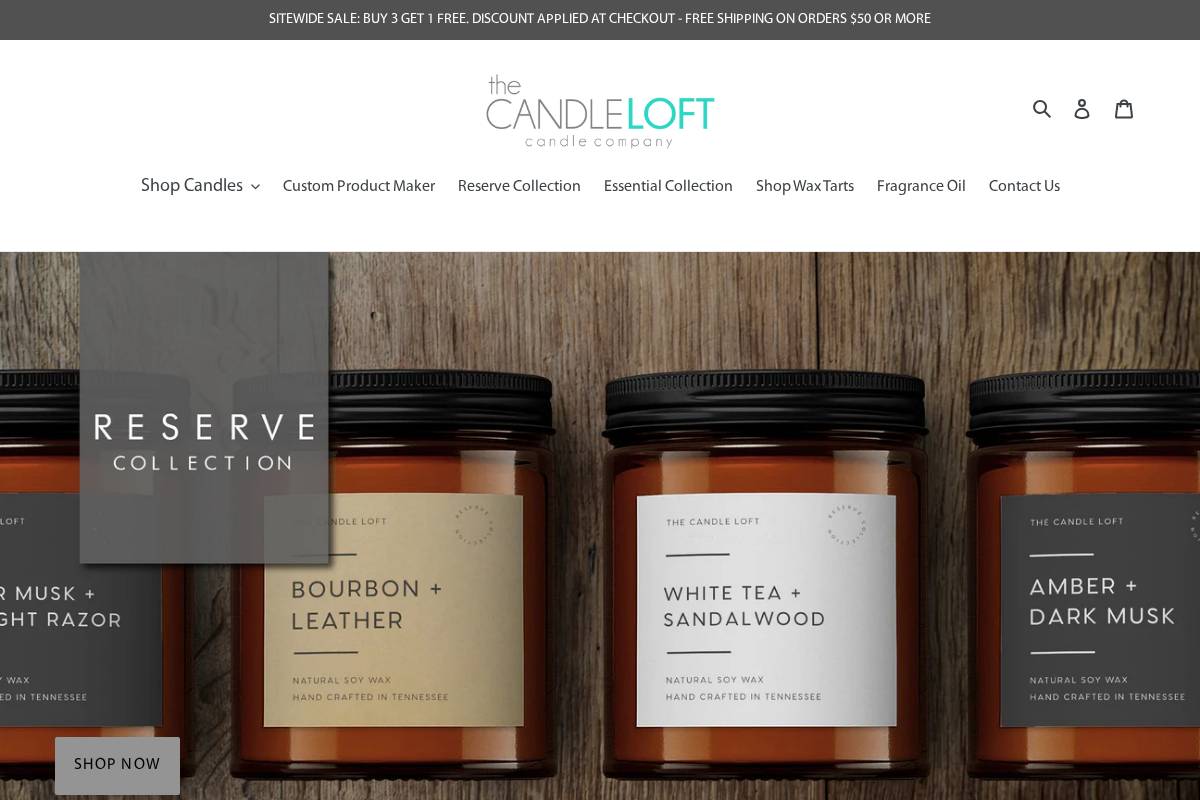 thecandleloft.com homepage screenshot