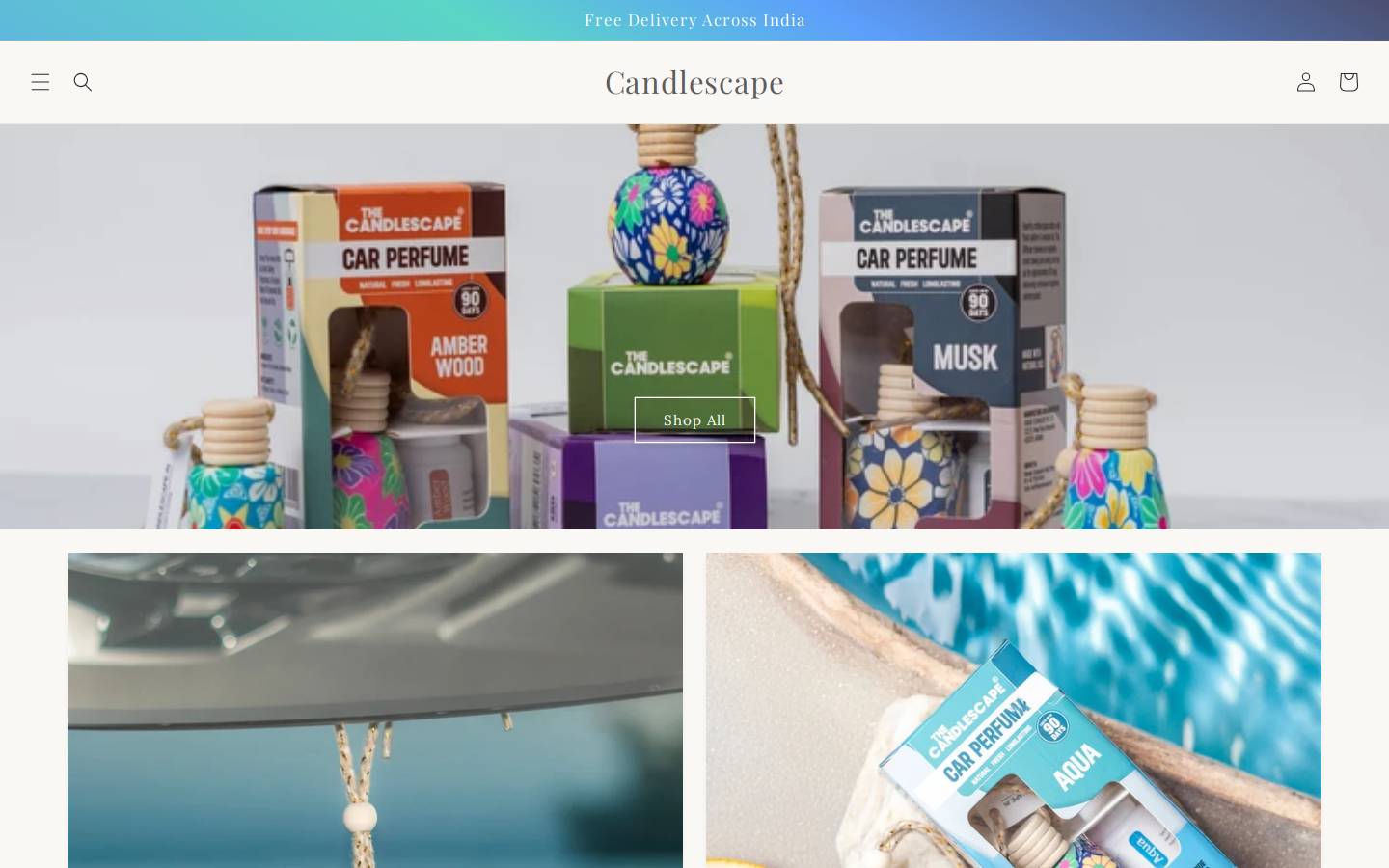 thecandlescape.in homepage screenshot