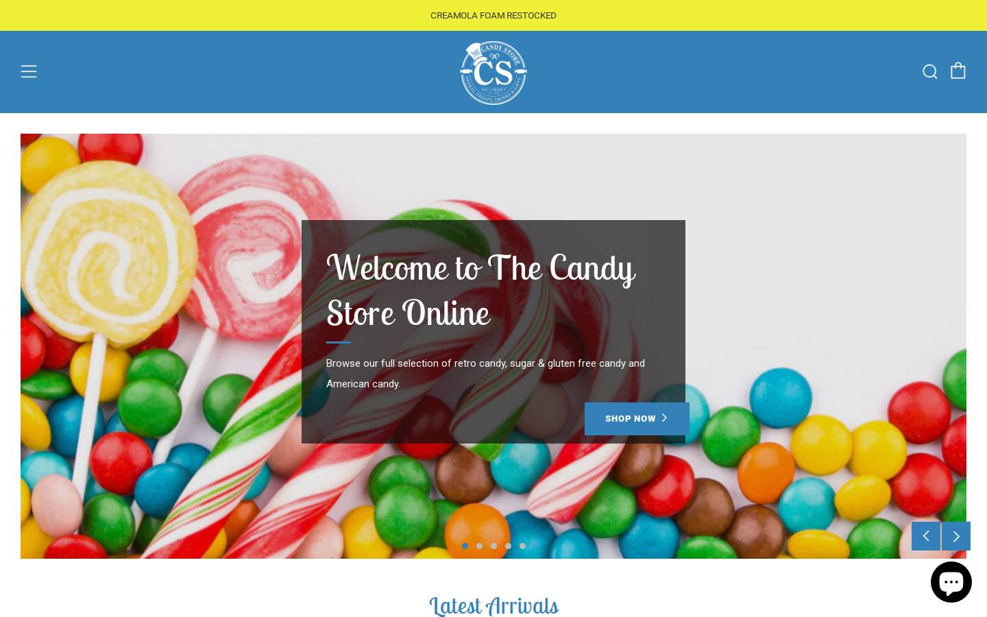 Thecandystoreonline homepage screenshot