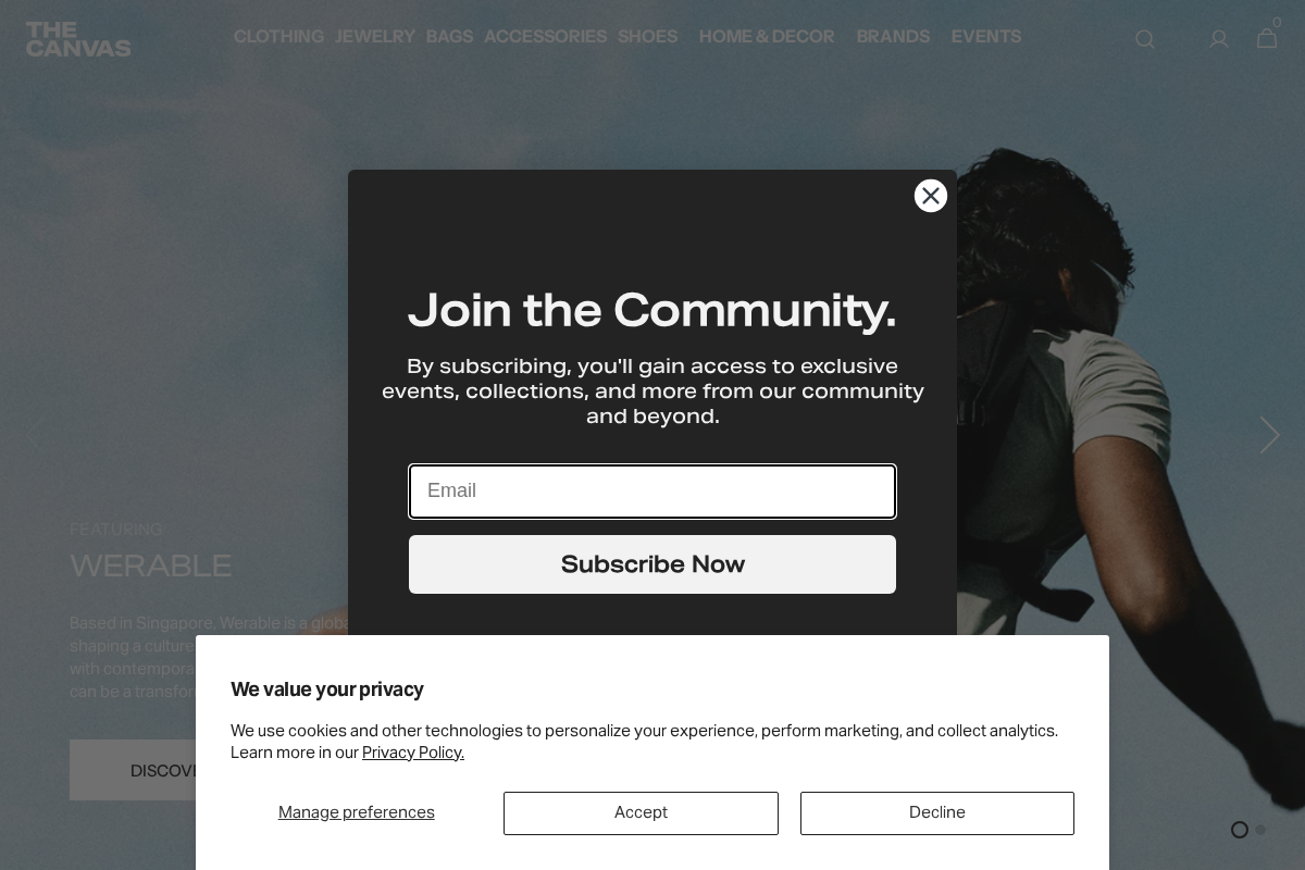 The Canvas homepage screenshot