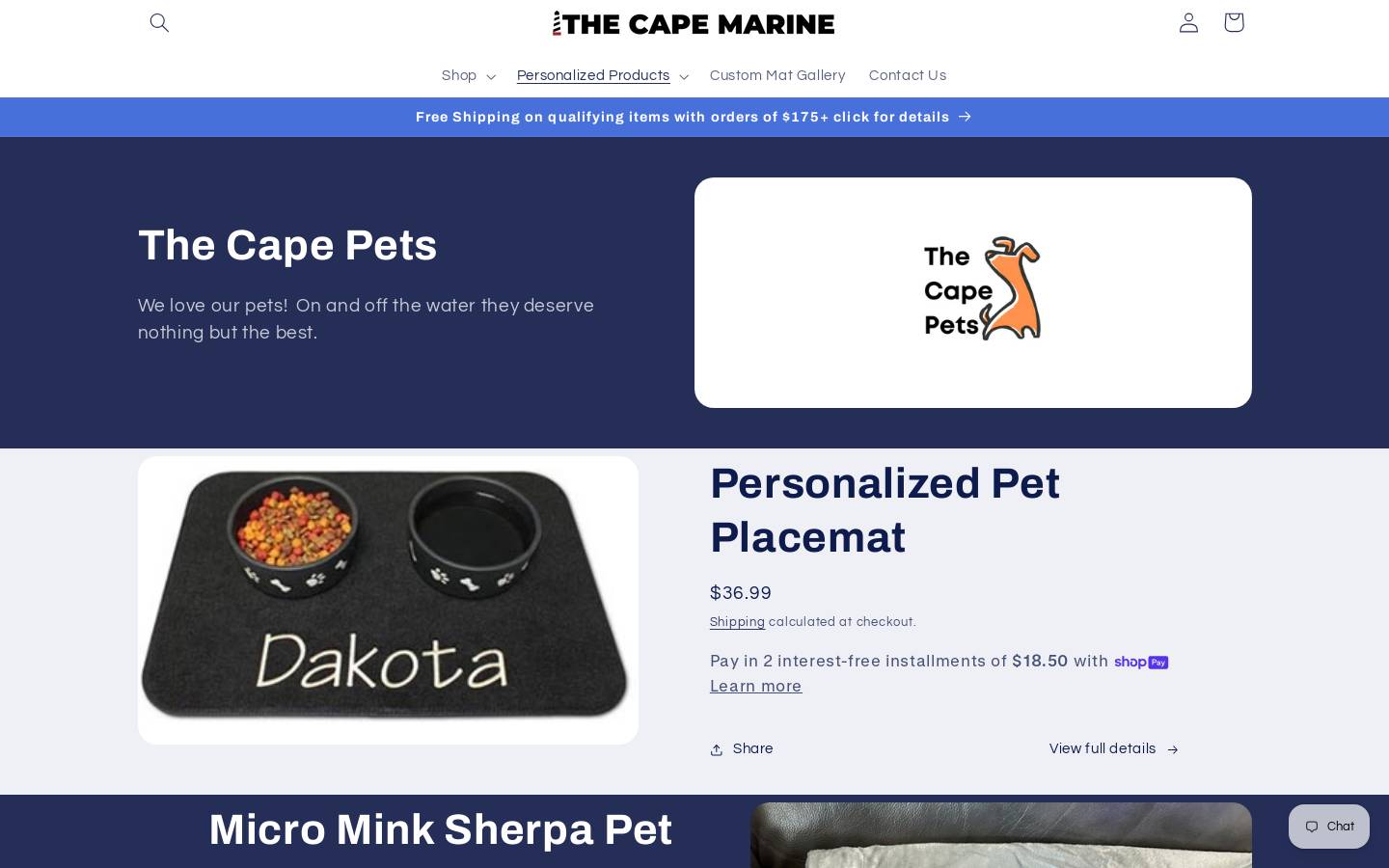 thecapepets.com homepage screenshot