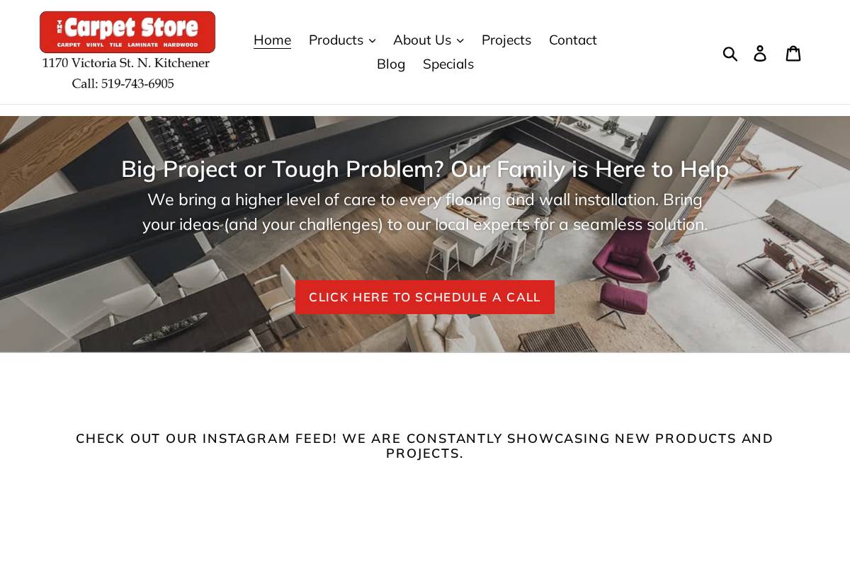 thecarpetstoreinc.com homepage screenshot