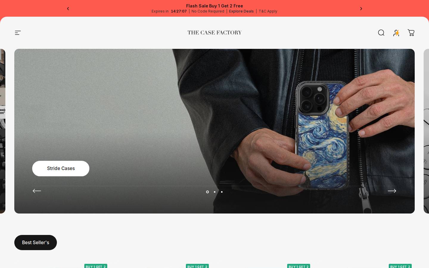 Thecasefactory homepage screenshot