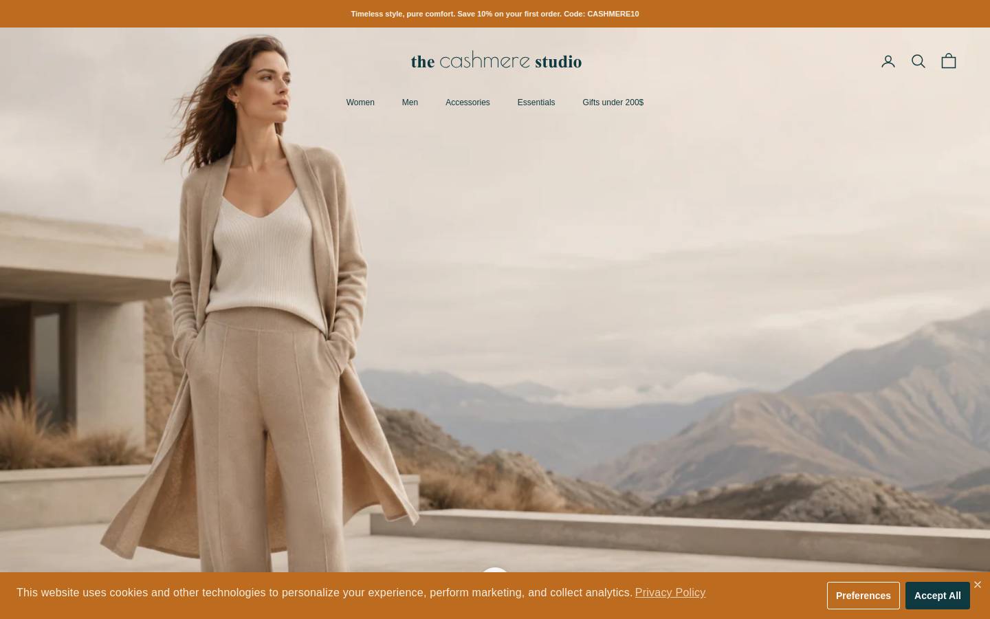 thecashmerestudio.com homepage screenshot