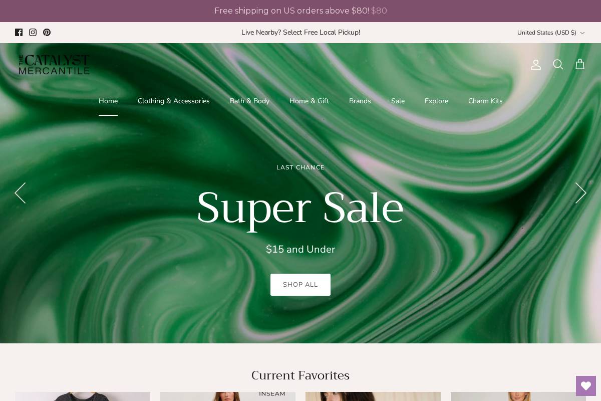 thecatalystmercantile.com homepage screenshot
