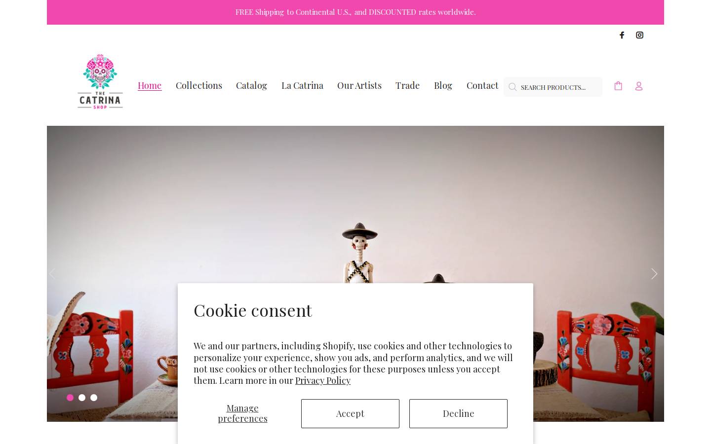 The Catrina Shop homepage screenshot