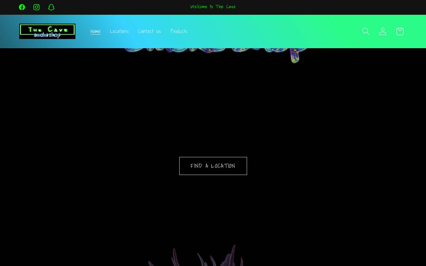 thecaveshop.com homepage screenshot