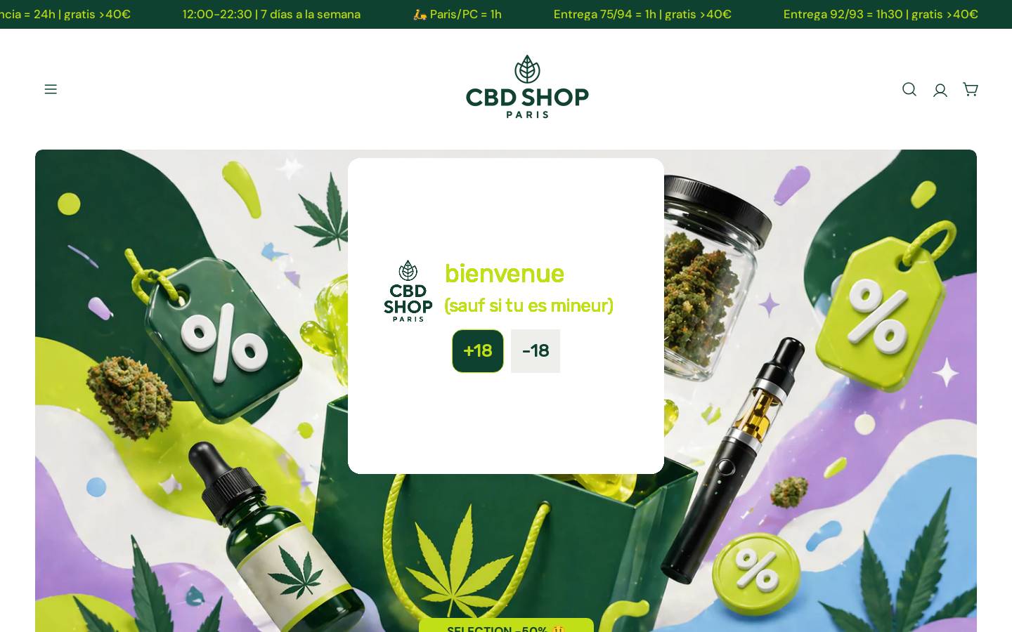 thecbdshop.es homepage screenshot