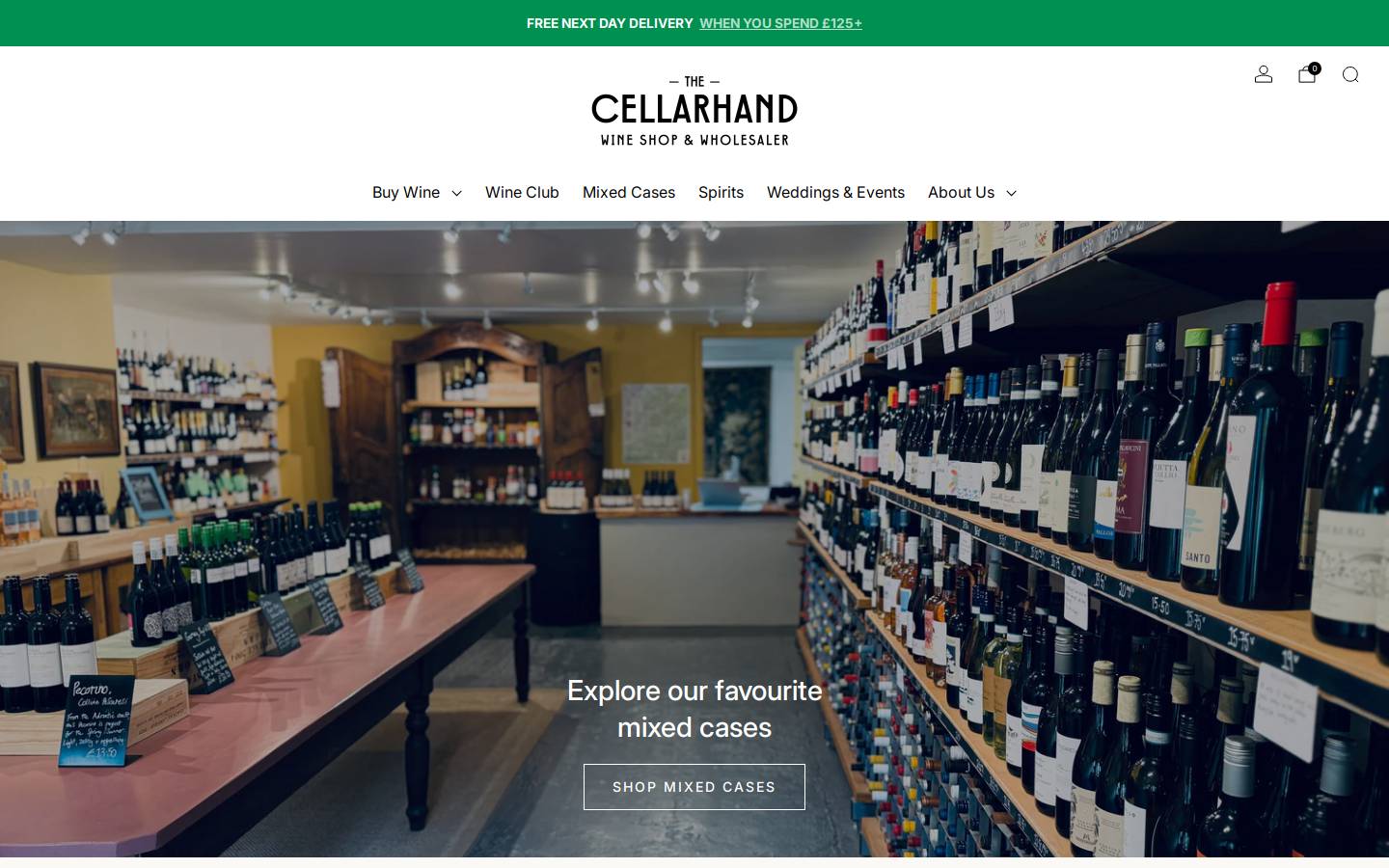 Thecellarhand homepage screenshot