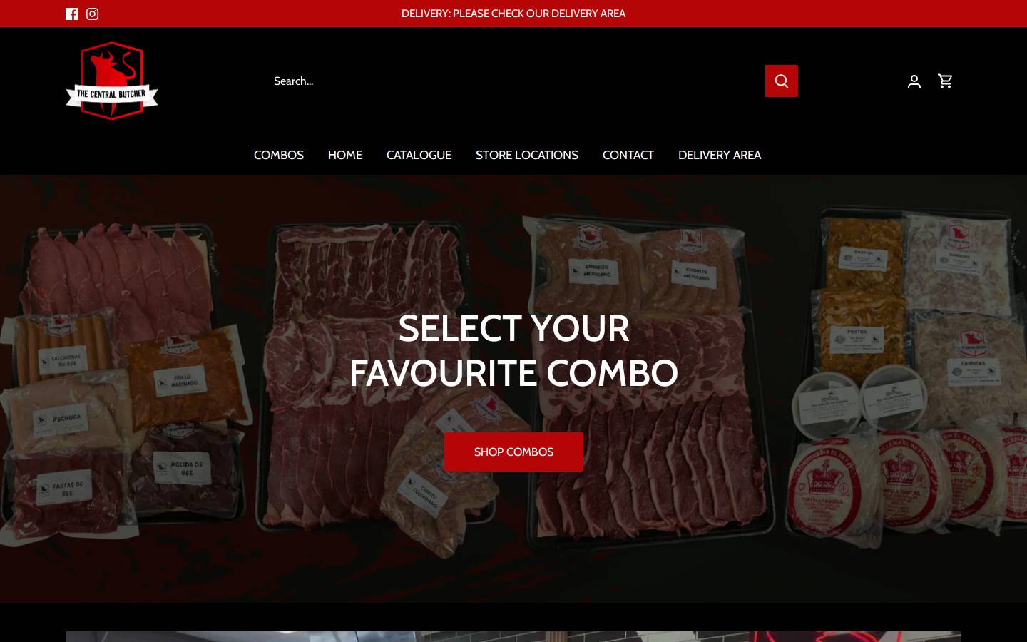 thecentralbutcher.com homepage screenshot