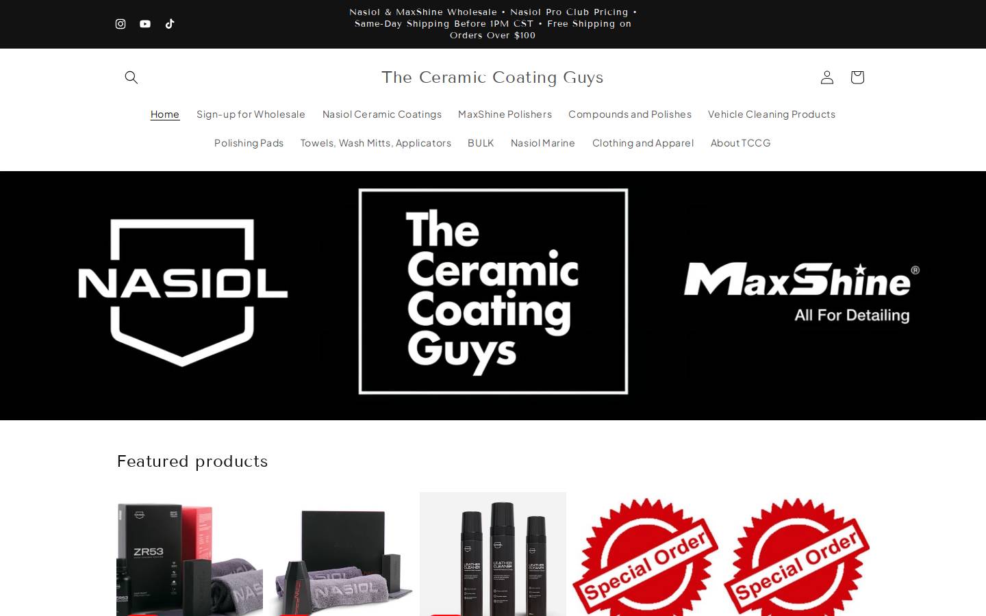 theceramiccoatingguys.com homepage screenshot