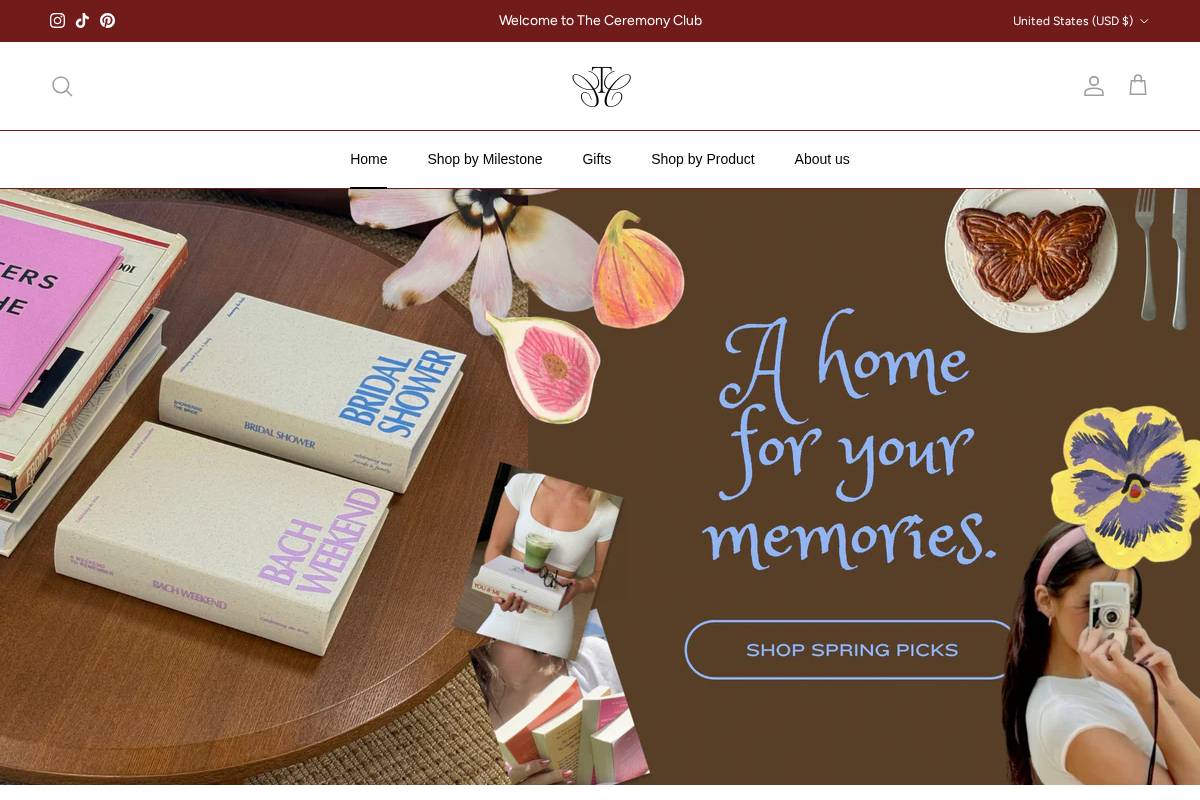 theceremonyclub.com homepage screenshot