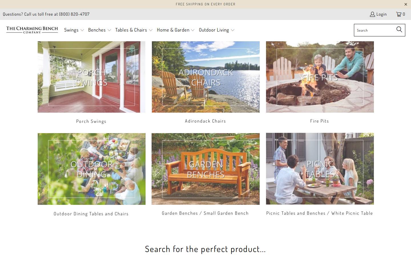 thecharmingbenchcompany.com homepage screenshot