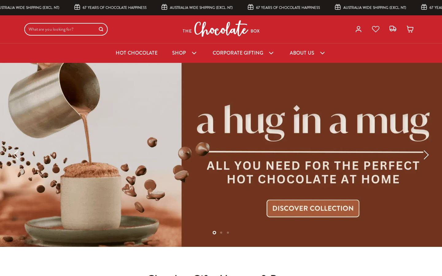 thechocolateboxes.com.au homepage screenshot