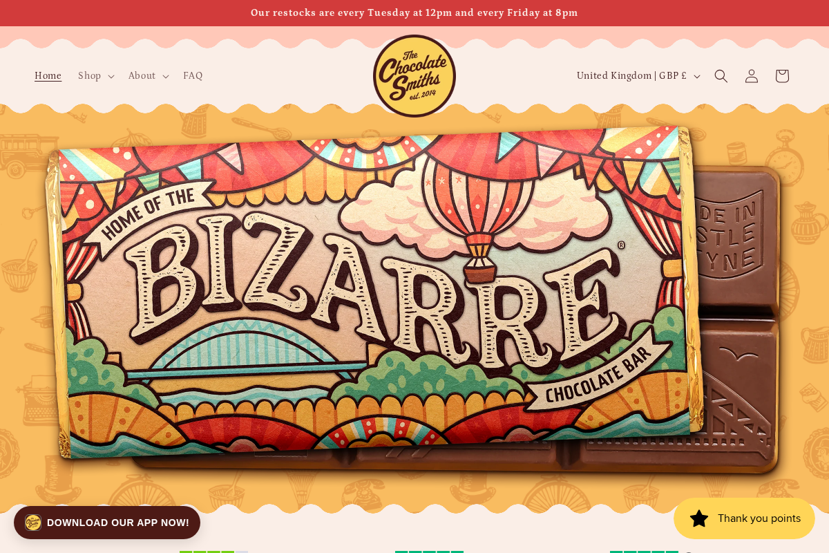 The Chocolate Smiths homepage screenshot