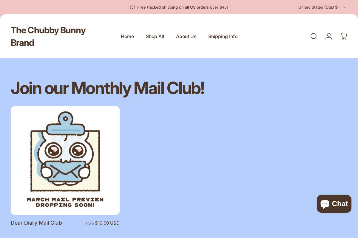 thechubbybunnybrand.com homepage screenshot