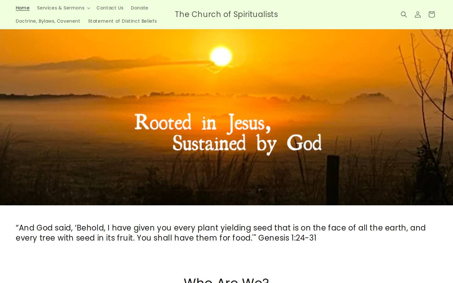 thechurchofspiritualists.com homepage screenshot