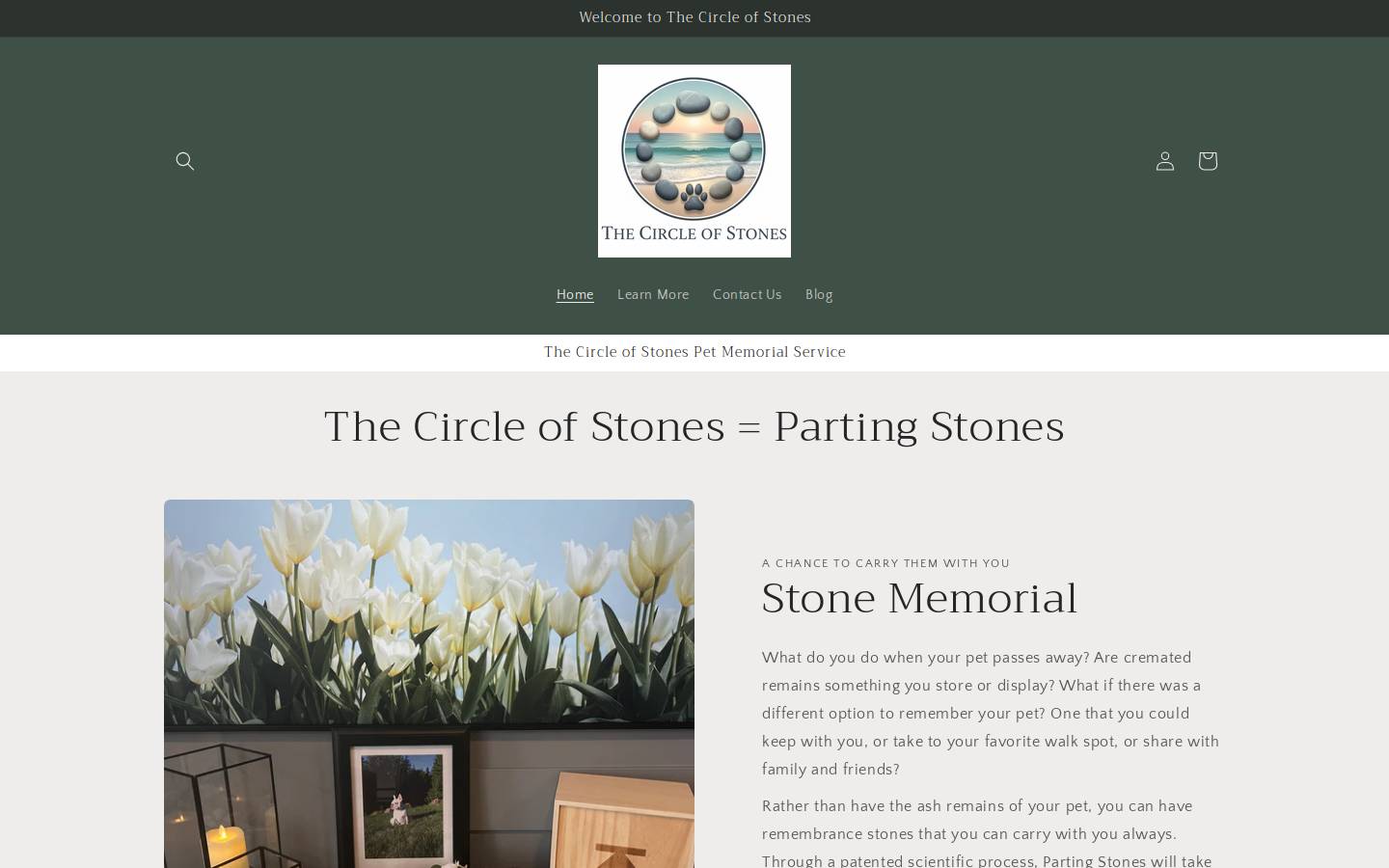 thecircleofstones.com homepage screenshot