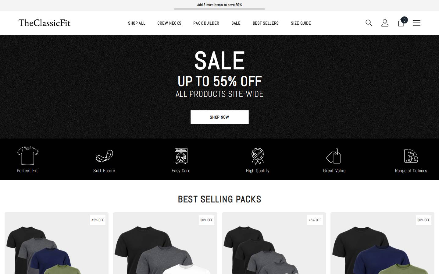 Theclassicfit homepage screenshot
