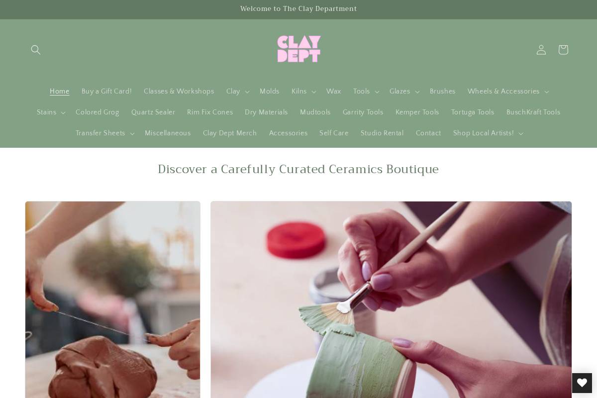 theclaydept.com homepage screenshot